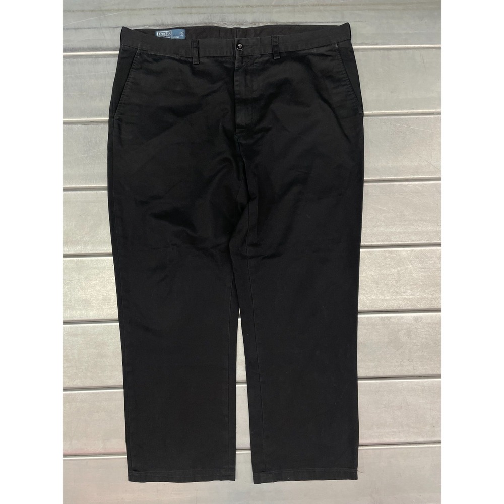 Polo Ralph Lauren Preston Pants Mens 40x30 Black Chino 100% Cotton